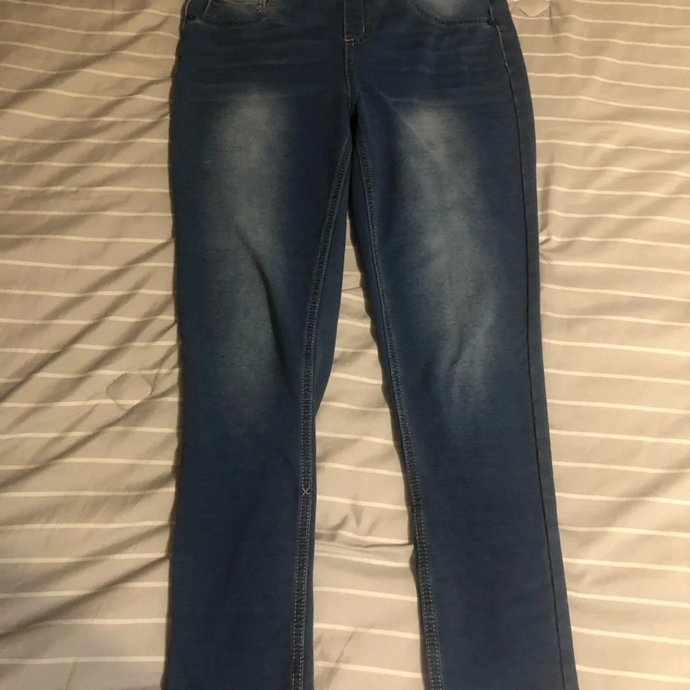 Justice Girls Blue Skinny Jeggings Plus Size Mid-Rise Stretch